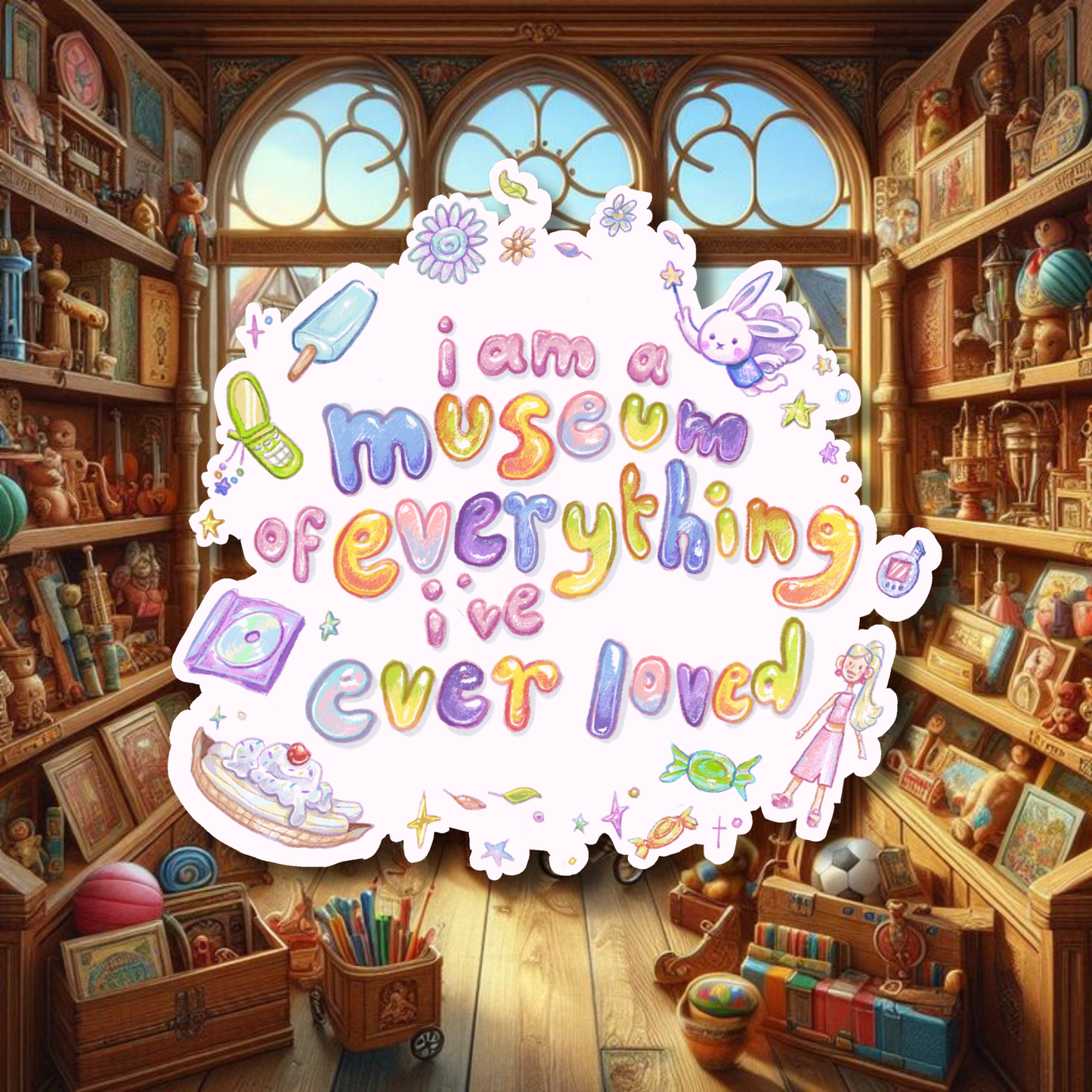 I Am A Museum Of Everything Ive Ever Loved sticker | Matte Laminated Vinyl