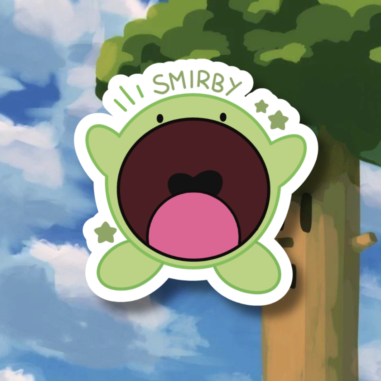 Kirby & Smirby Stickers | Holographic Dots Laminated Vinyl