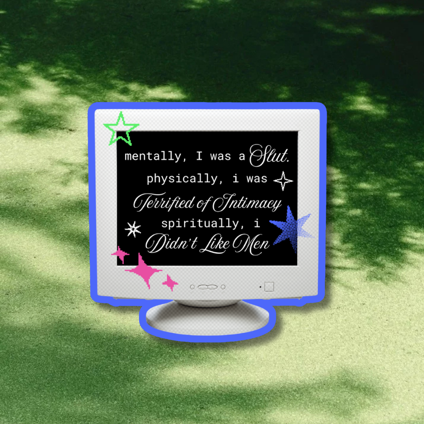 'Mentally, I’m a Slut' Just Kiss Already Sticker | Holographic Stardust Laminated Vinyl