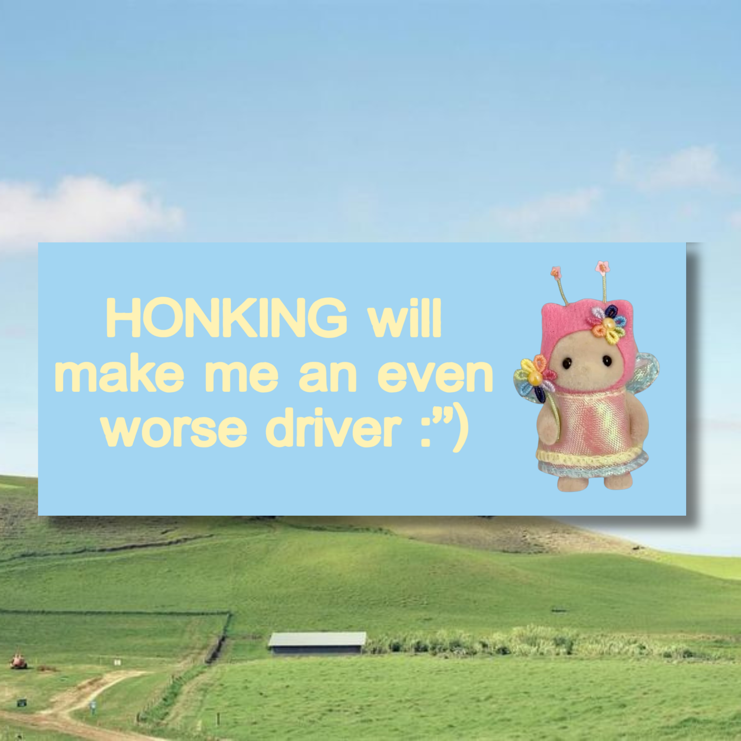 Honking Will Make Me A Worse Driver Bumper Sticker | Matte Laminated Vinyl