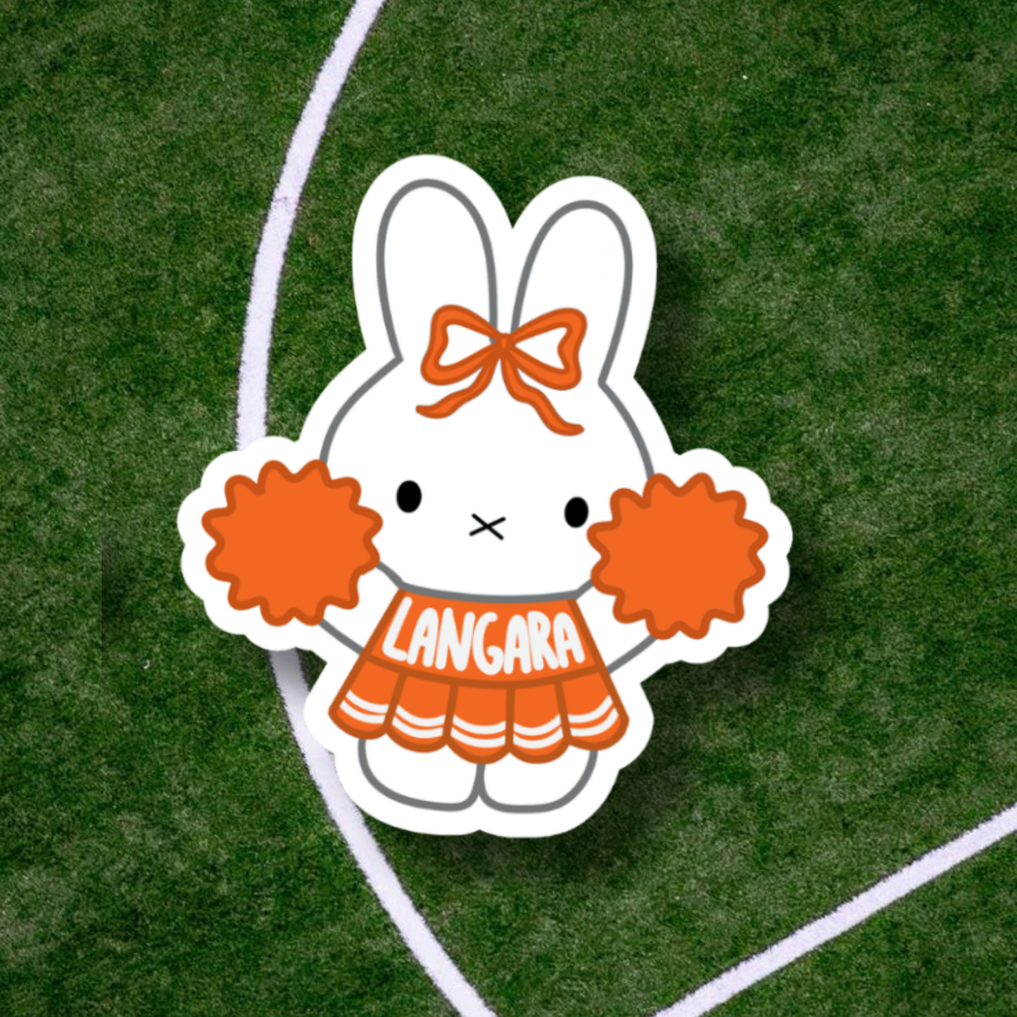 Miffy School Cheerleader Sticker | Holographic Sparkle Laminated Vinyl