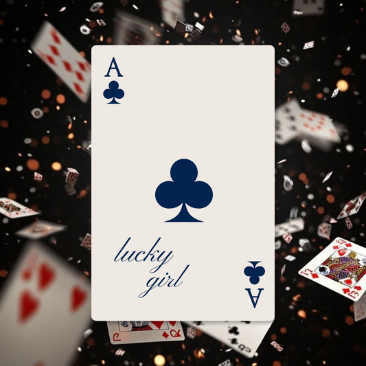Lucky Girl Playing Card Sticker | Holographic Stardust Laminated Vinyl