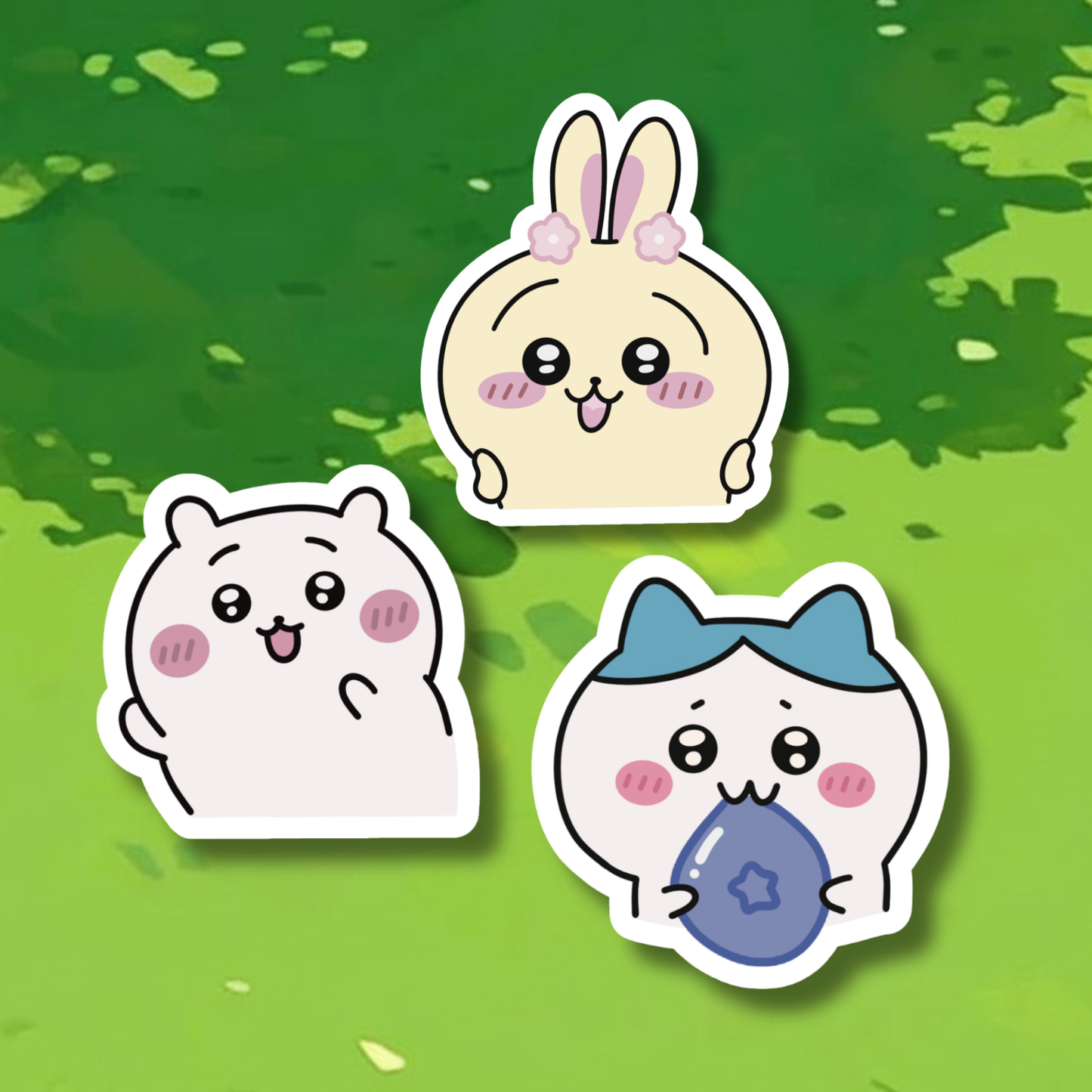 Chiikawa, Hachiware & Usagi Sticker | Holographic Sparkle Laminated Vinyl