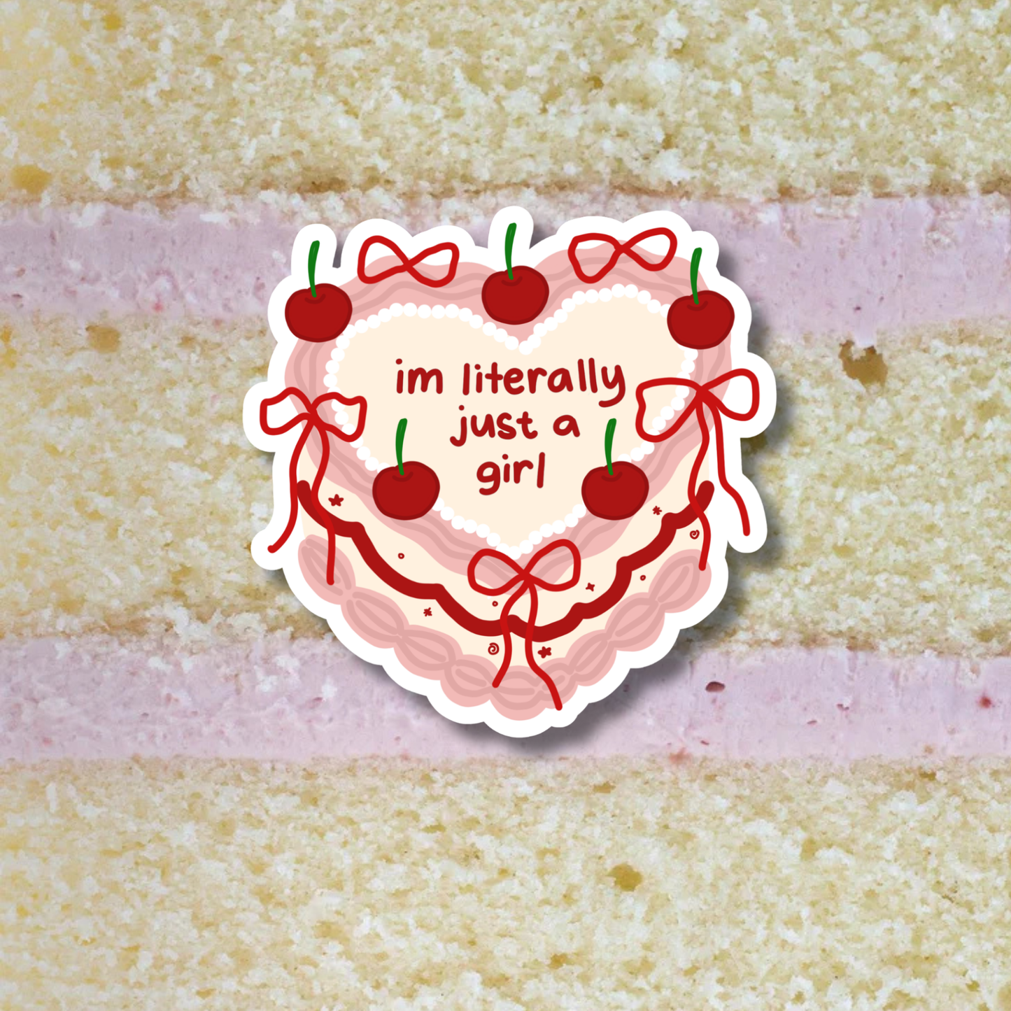 'I’m just a gir'l & 'I’m just a boy' Cake Sticker | Holographic Sparkle Laminated Vinyl
