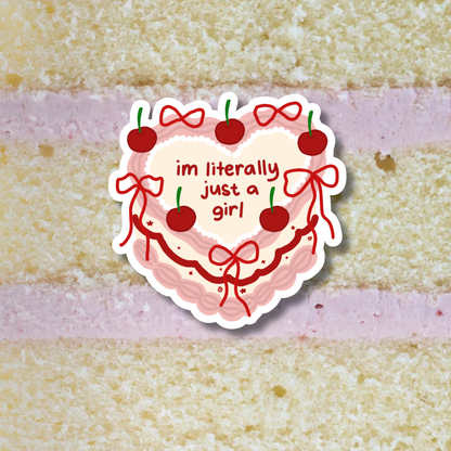 'I’m just a gir'l & 'I’m just a boy' Cake Sticker | Holographic Sparkle Laminated Vinyl