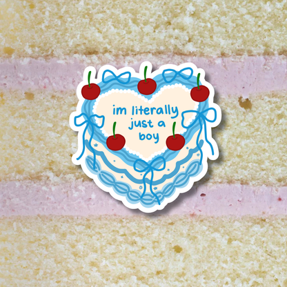'I’m just a gir'l & 'I’m just a boy' Cake Sticker | Holographic Sparkle Laminated Vinyl