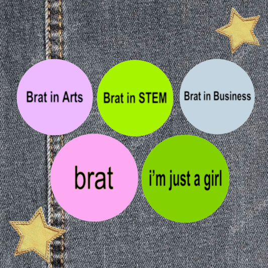 Brat Stickers | Holographic Dots Laminated Vinyl