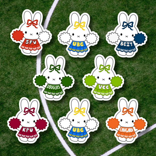 Miffy School Cheerleader Sticker | Holographic Sparkle Laminated Vinyl
