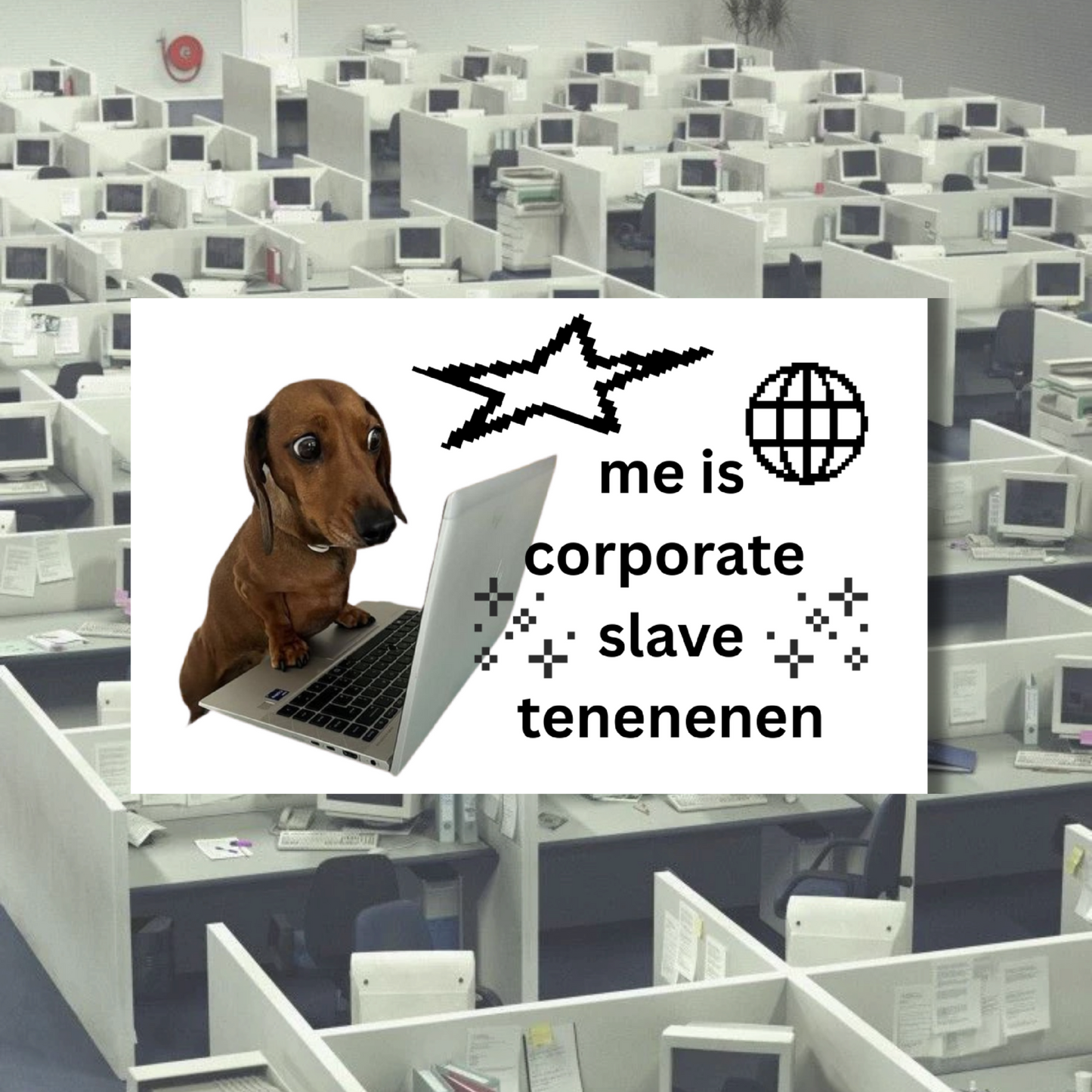 Corporate Slave Sticker | Holographic Stardust Vinyl