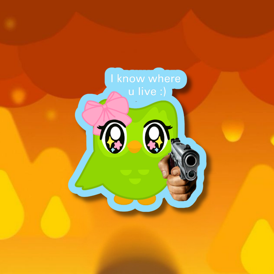 Duolingo Sticker | Matte Laminated Vinyl
