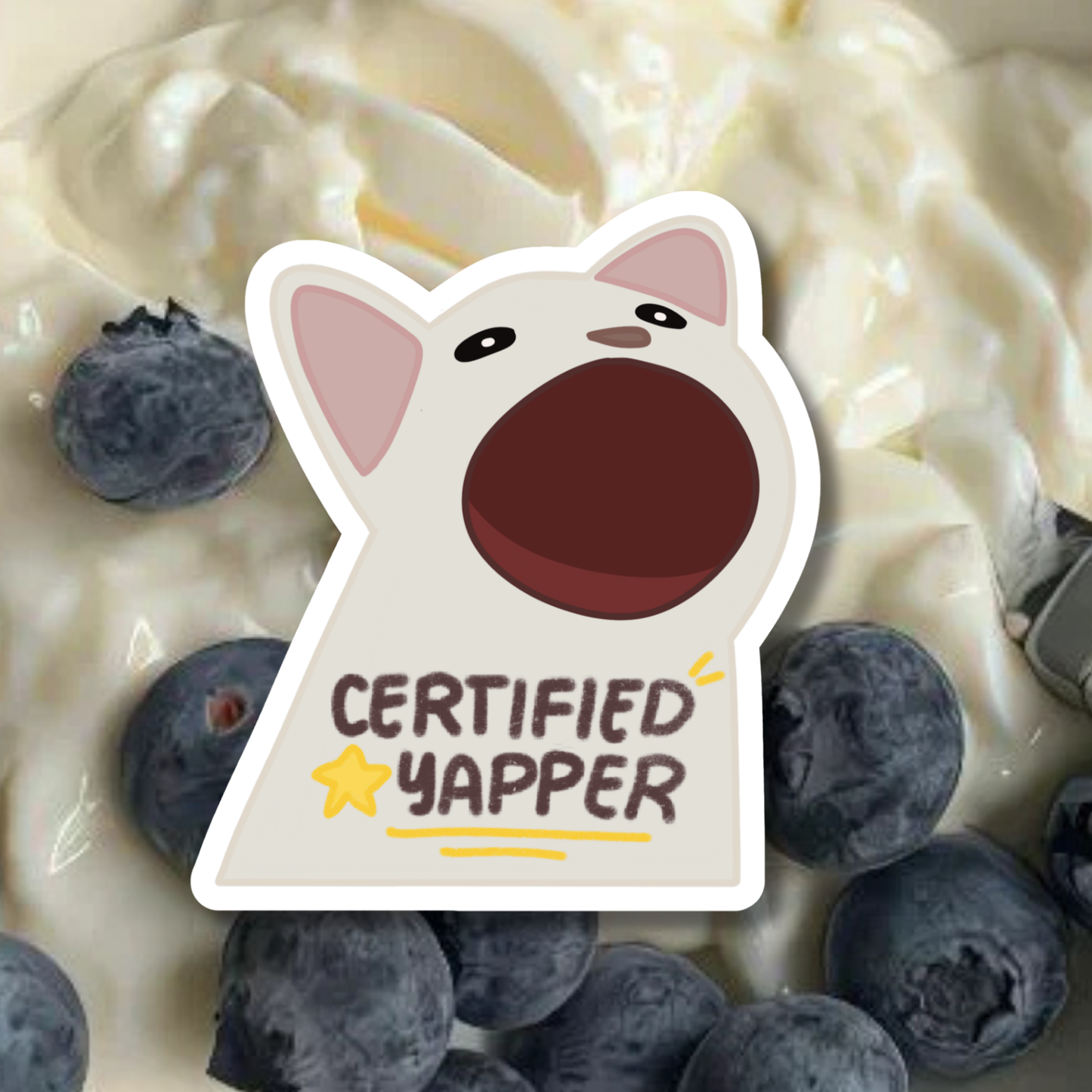Certified Yapper Cat Sticker | Matte Laminated Vinyl