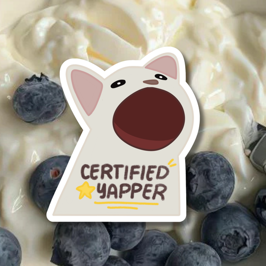 Certified Yapper Cat Sticker | Matte Laminated Vinyl