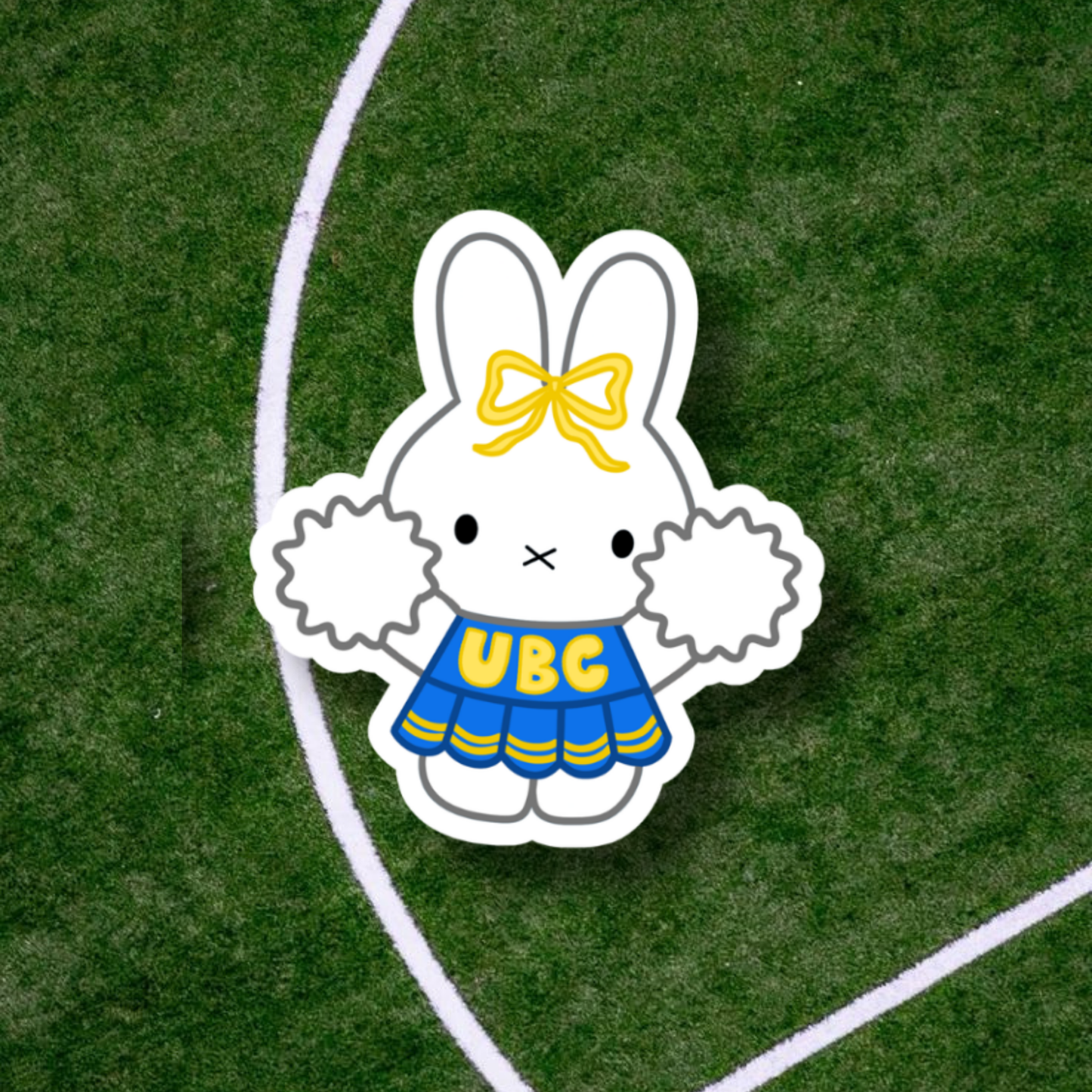 Miffy School Cheerleader Sticker | Holographic Sparkle Laminated Vinyl