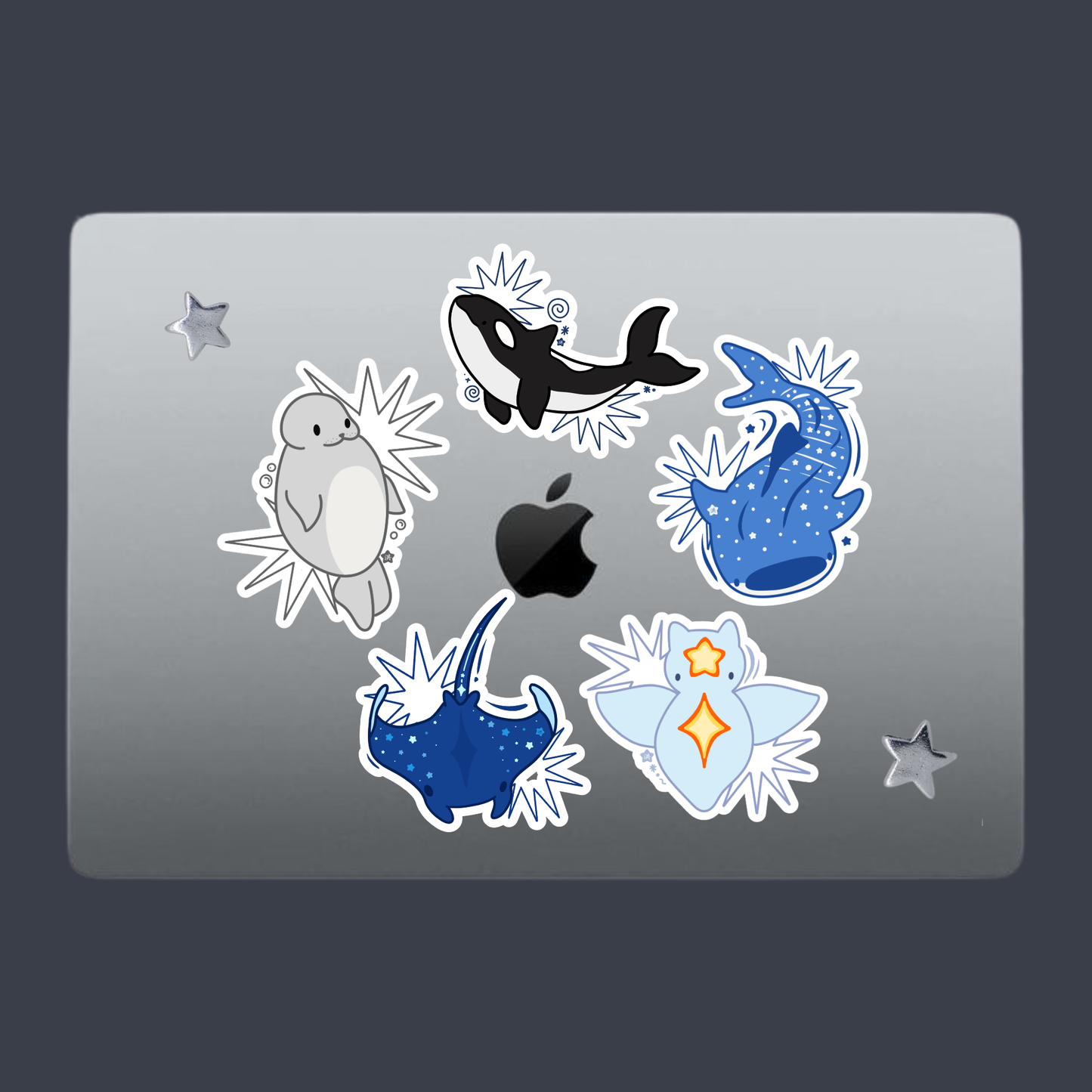 Marine Life  Sticker | Holographic Stardust Laminated Vinyl