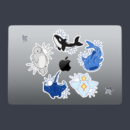 Marine Life  Sticker | Holographic Stardust Laminated Vinyl