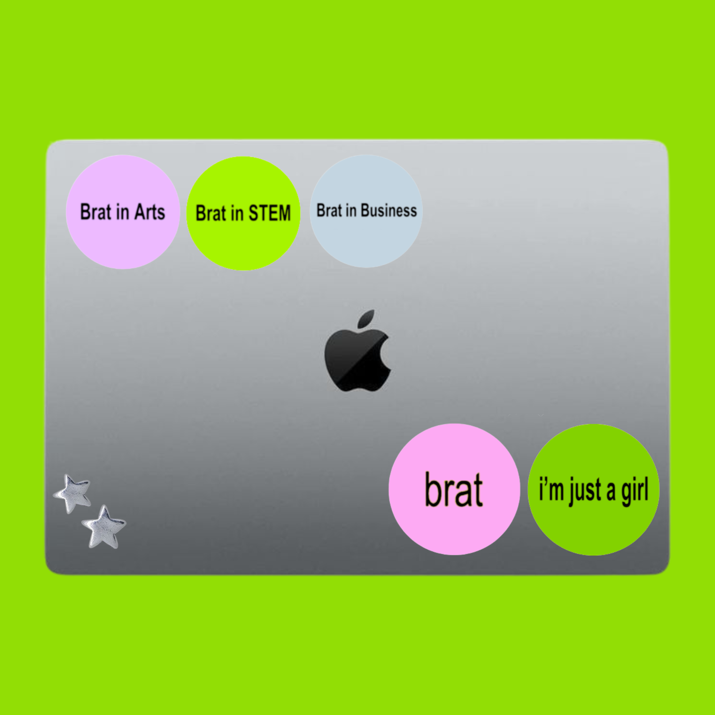 Brat Stickers | Holographic Dots Laminated Vinyl