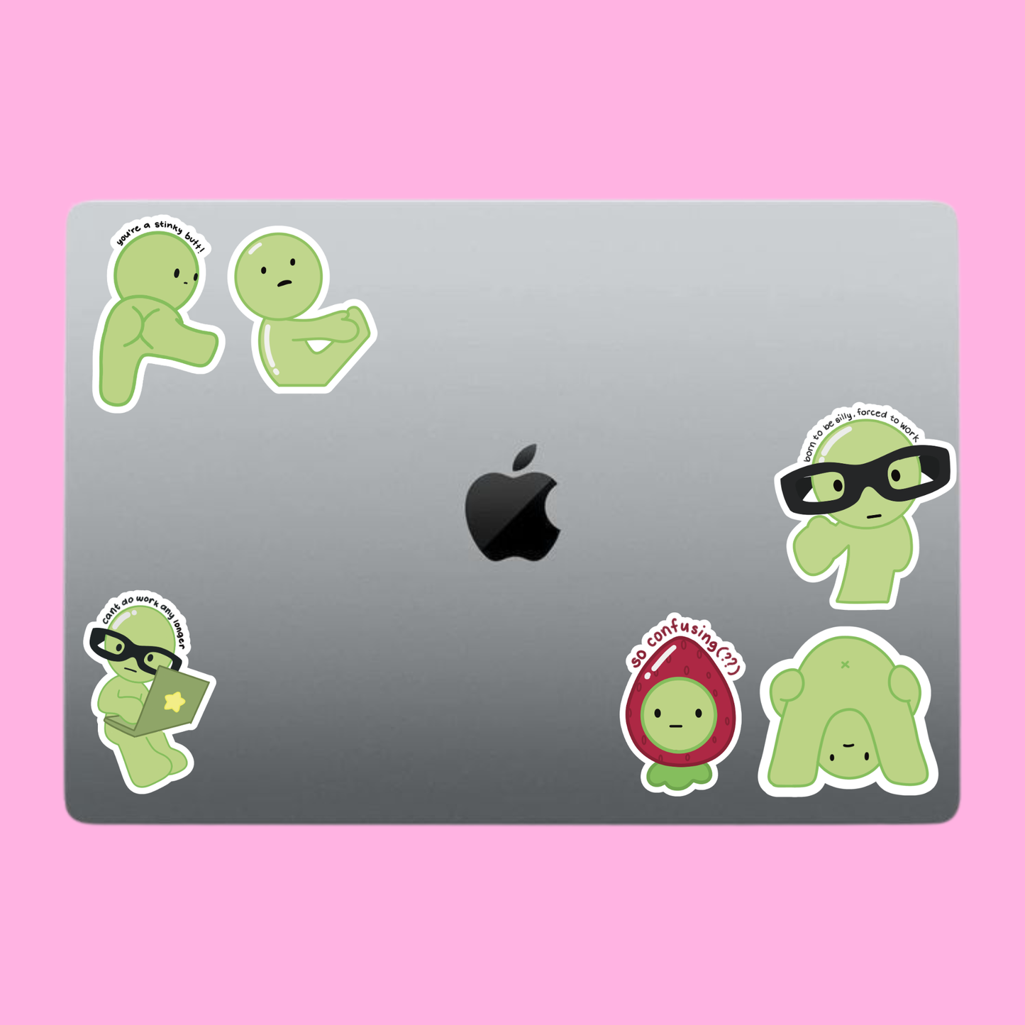Smiski Sticker | Glitter Laminated Vinyl