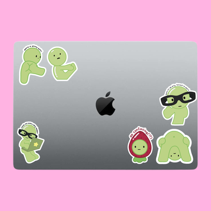Smiski Sticker | Glitter Laminated Vinyl