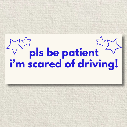 Pls Be Patient Bumper Sticker | Matte Laminated Vinyl