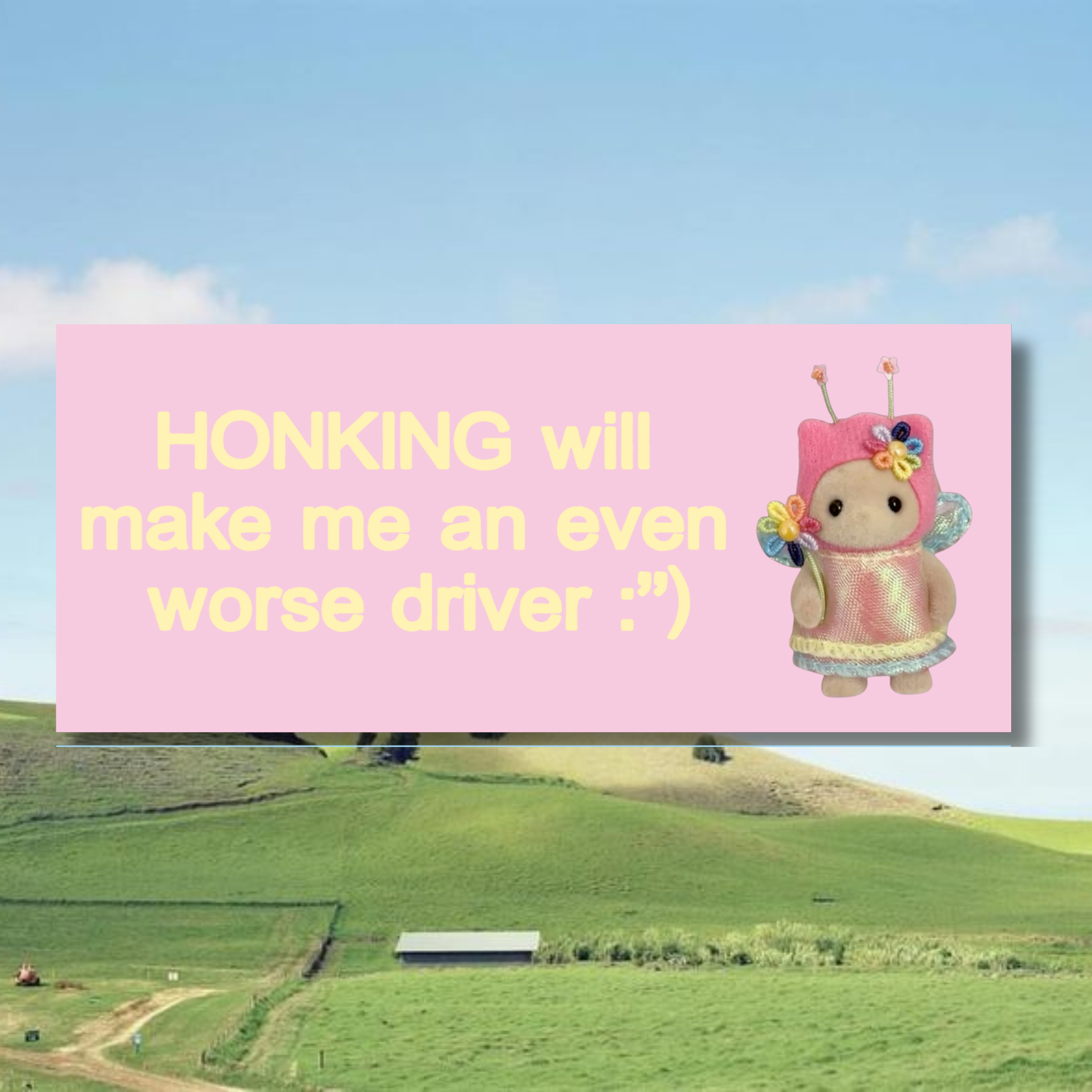 Honking Will Make Me A Worse Driver Bumper Sticker | Matte Laminated Vinyl
