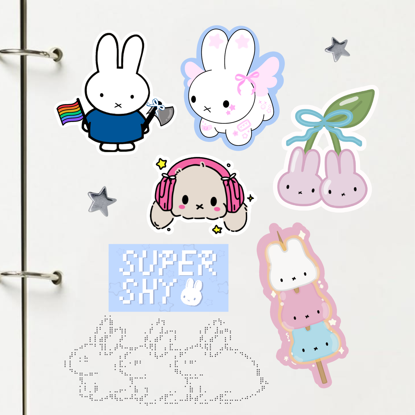 Miffy Sticker | Holographic Sparkles Laminated Vinyl