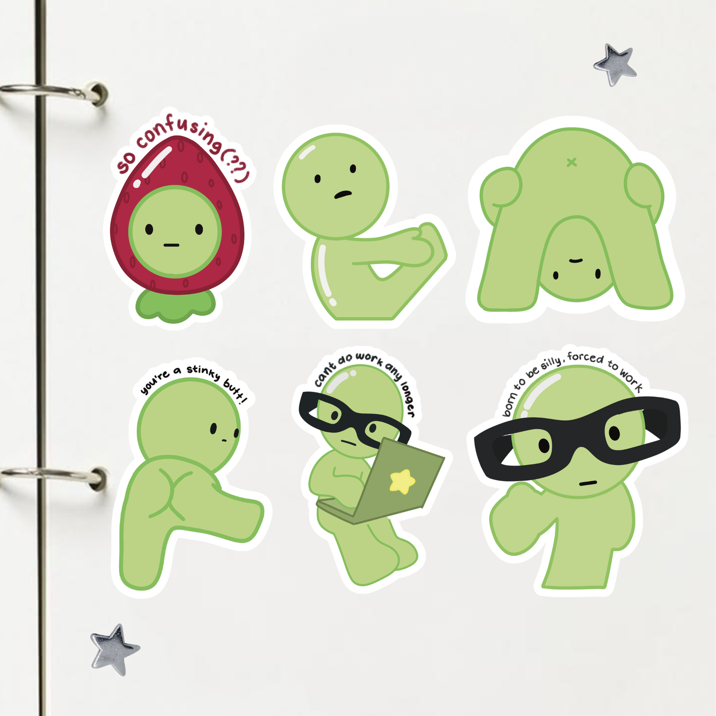 Smiski Sticker | Glitter Laminated Vinyl