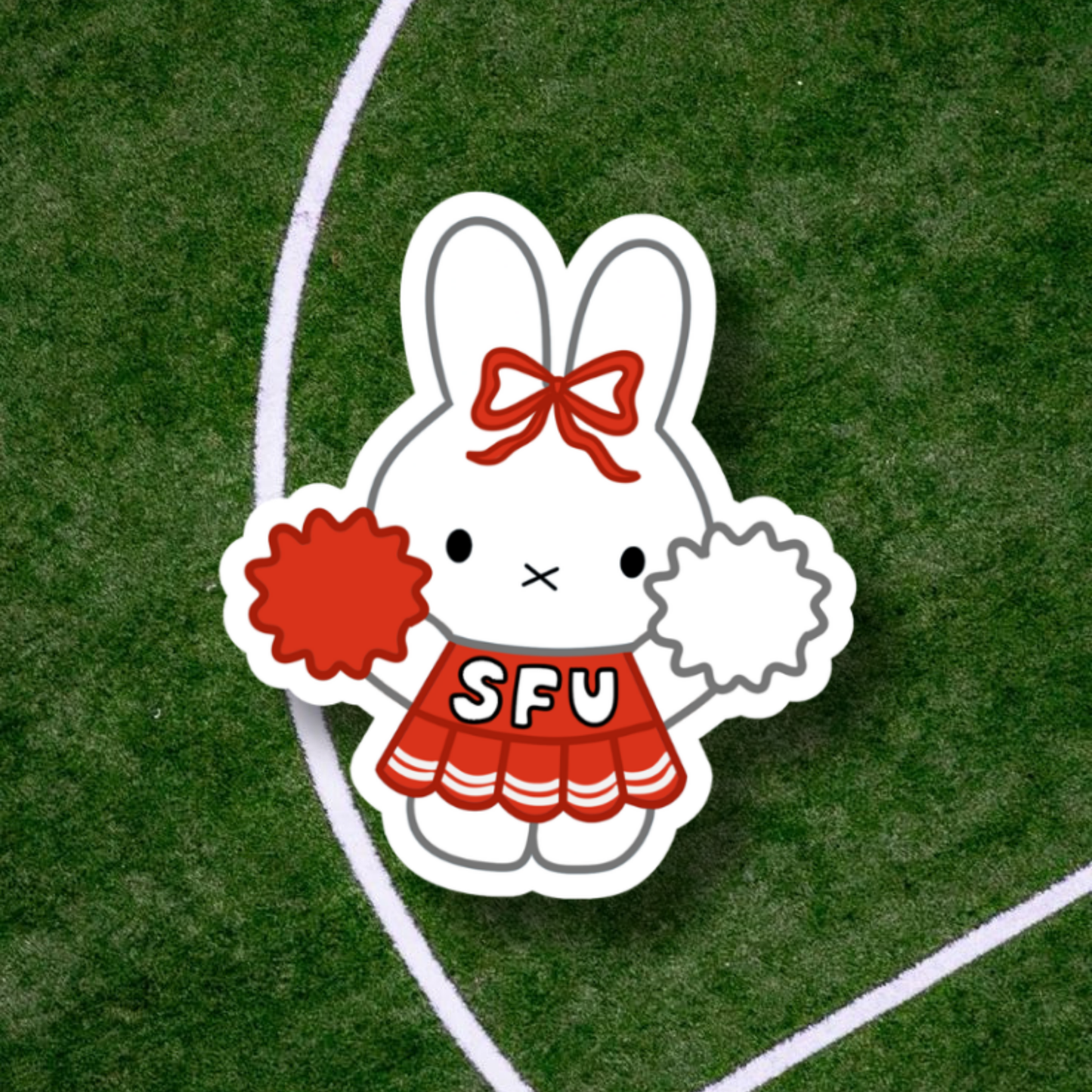 Miffy School Cheerleader Sticker | Holographic Sparkle Laminated Vinyl