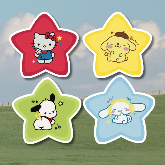 Sanrio Stars Sticker | Holographic Laminated Dots