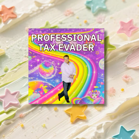Professional Tax Evader Sticker | Holographic Dots Laminated Vinyl