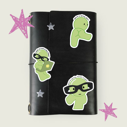 Smiski Sticker | Glitter Laminated Vinyl