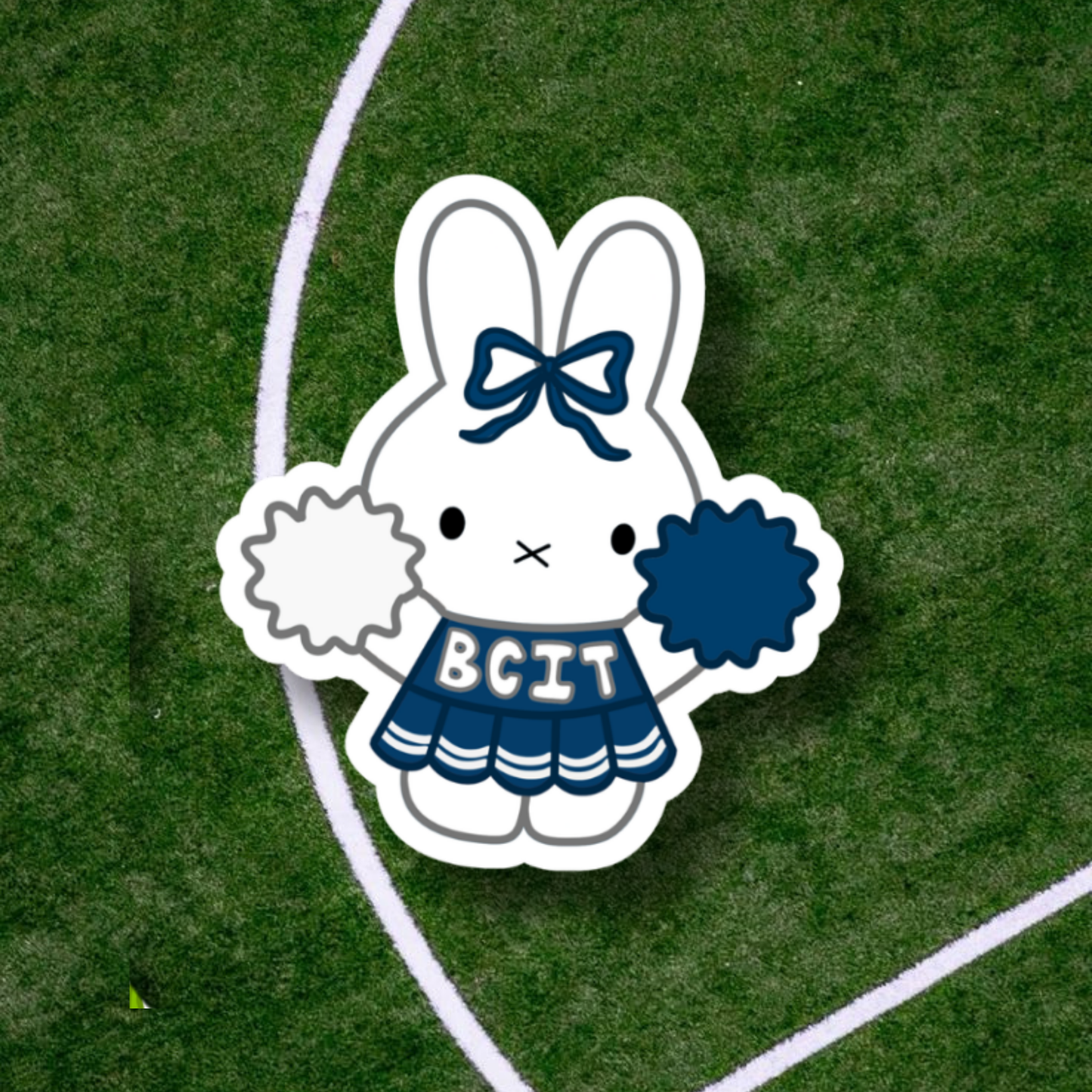 Miffy School Cheerleader Sticker | Holographic Sparkle Laminated Vinyl