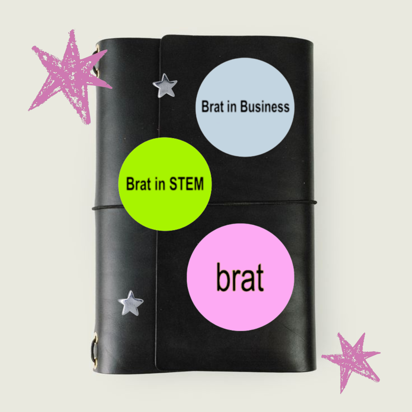 Brat Stickers | Holographic Dots Laminated Vinyl