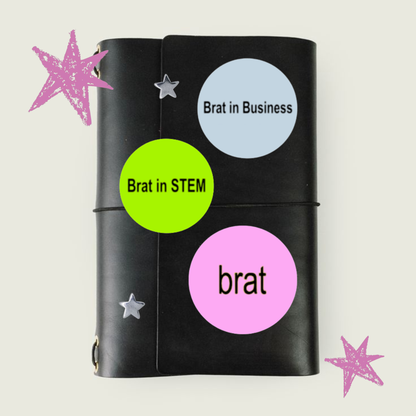 Brat Stickers | Holographic Dots Laminated Vinyl