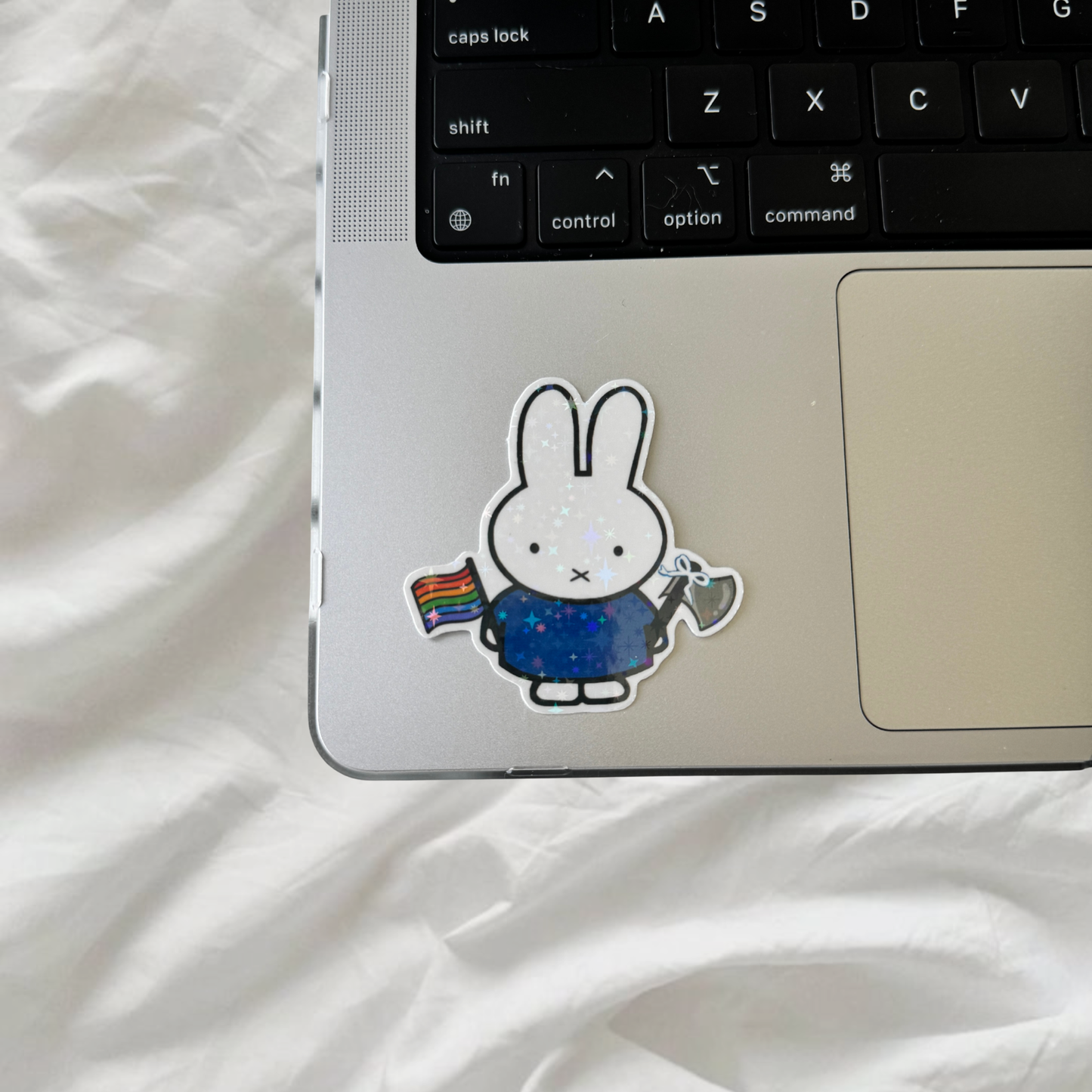 Miffy Sticker | Holographic Sparkles Laminated Vinyl