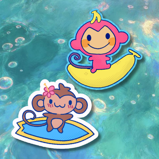 Chi Chai Monchan & Coconut Monkey Sanrio Stickers | Matte Laminated Vinyl