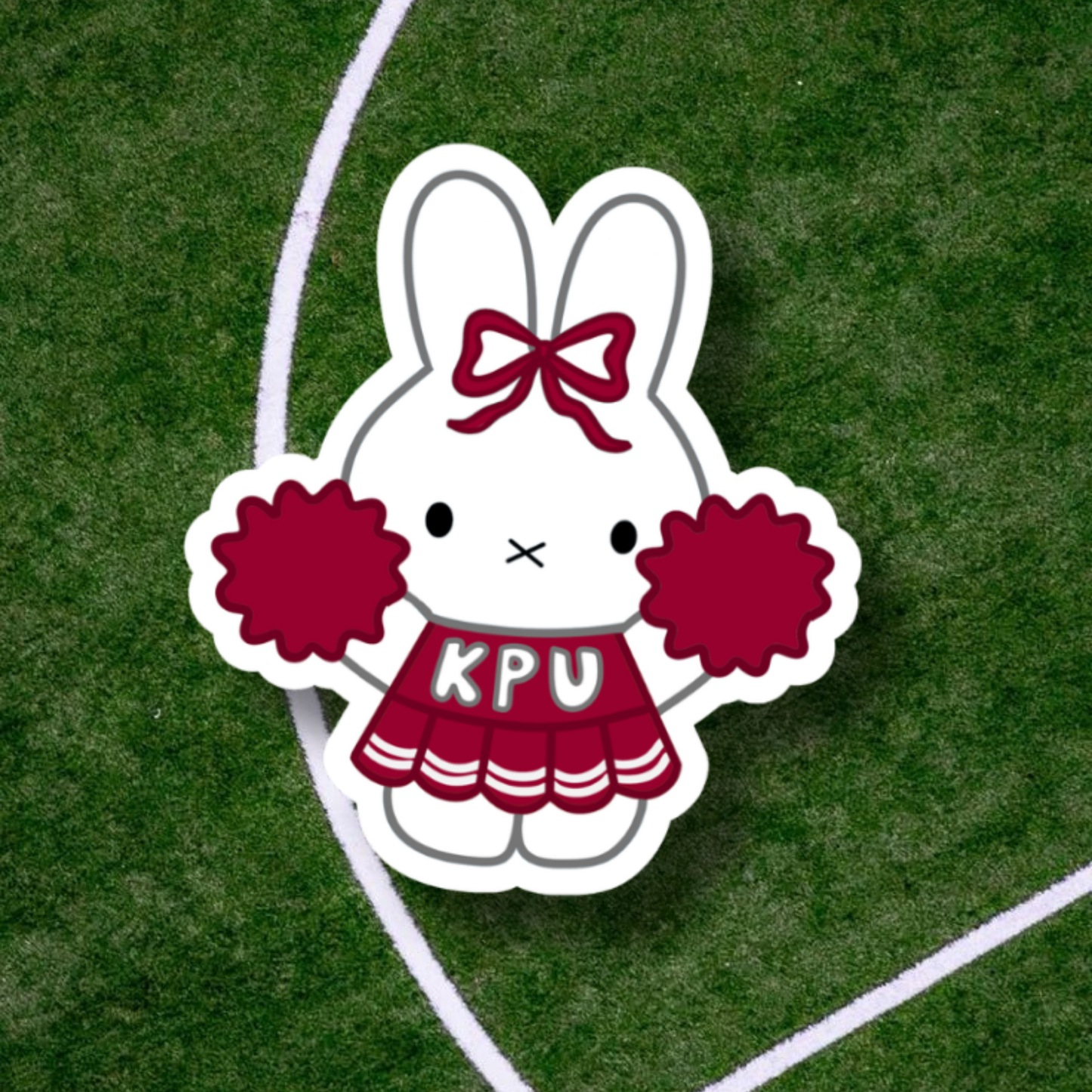 Miffy School Cheerleader Sticker | Holographic Sparkle Laminated Vinyl
