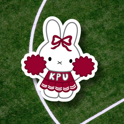 Miffy School Cheerleader Sticker | Holographic Sparkle Laminated Vinyl