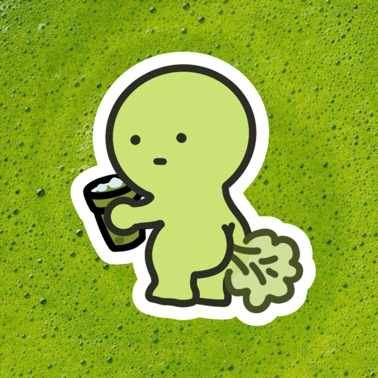 Matcha Smiski Farting Sticker | Matte Laminated Vinyl