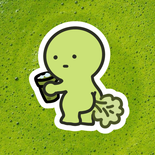 Matcha Smiski Farting Sticker | Matte Laminated Vinyl