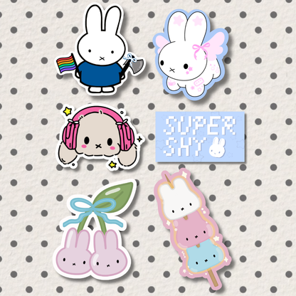 Miffy Sticker | Holographic Sparkles Laminated Vinyl