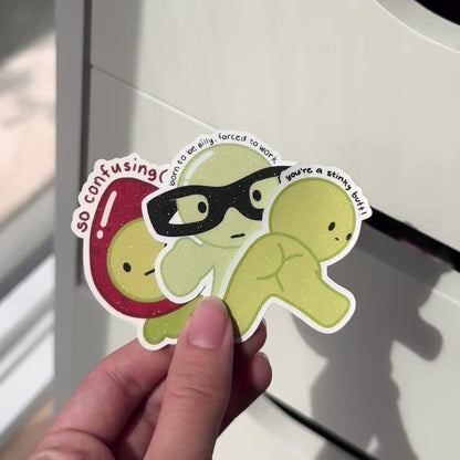 Smiski Sticker | Glitter Laminated Vinyl